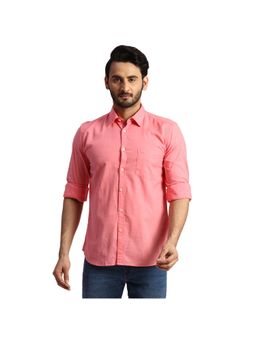 Parx - Slim Fit Solid Pink Shirt