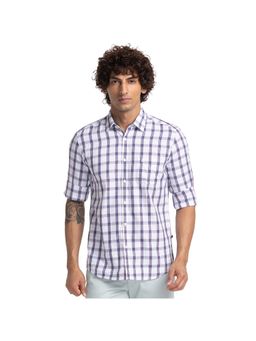 Parx - Slim Fit Checkered White Shirt