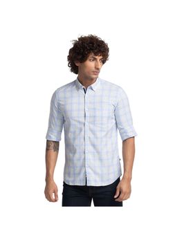 Parx - Slim Fit Checkered Blue Shirt