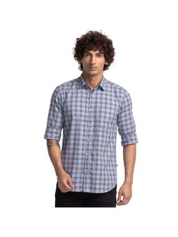 Parx - Slim Fit Checkered Grey Shirt