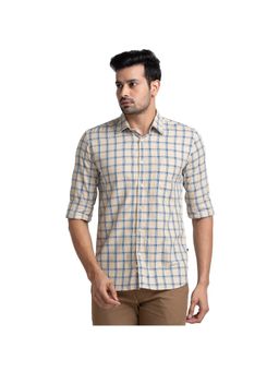 Parx - Slim Fit Checkered Fawn Shirt