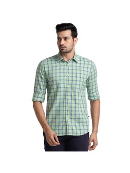 Parx - Slim Fit Checkered Green Shirt