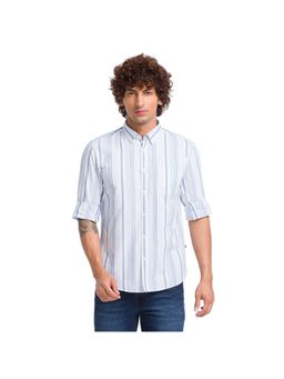 Parx - Slim Fit Stripes Light Blue Shirt