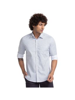 Parx - Slim Fit Printed White Shirt