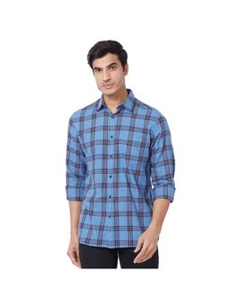 Parx - Slim Fit Checkered Blue Shirt