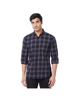 Parx - Slim Fit Checkered Black Shirt