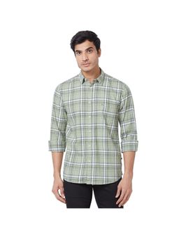 Parx - Slim Fit Checkered Green Shirt