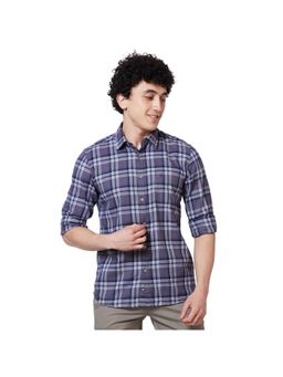 Parx - Slim Fit Checkered Dark Grey Shirt
