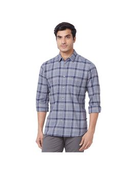 Parx - Slim Fit Checkered Dark Grey Shirt