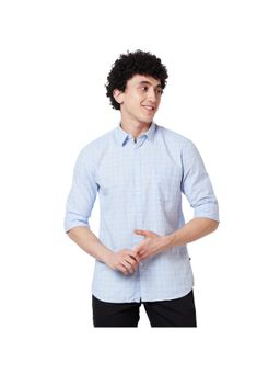 Parx - Slim Fit Checkered Blue Shirt