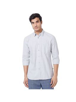 Parx - Slim Fit Checkered Dark Grey Shirt