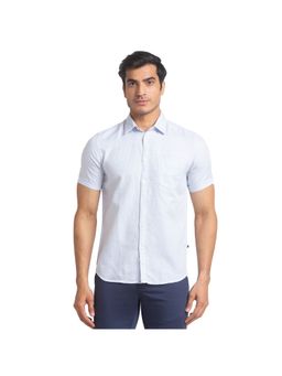 Parx - Slim Fit Solid Blue Shirt