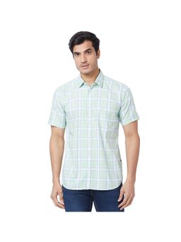 Parx - Slim Fit Checkered Green Shirt