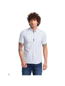 Parx - Slim Fit Checkered Blue Shirt