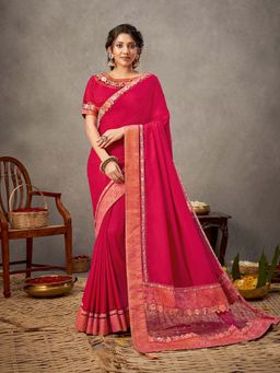 Odette - Dual Tone Silk Georgette Saree with Unstitched Blouse