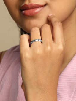 Mia by Tanishq - Modern Ripple Silver Finger Ring