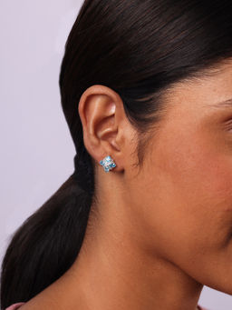 Mia by Tanishq - Ice Crystal Silver Stud Earrings for Women