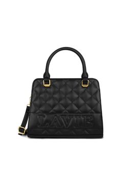 Lavie - Quilt Joanna Black Textured Satchel Bag with Detachable Strap