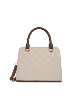 Lavie - Quilt Joanna Off White Textured Satchel Bag with Detachable Strap