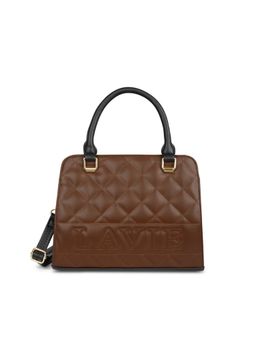 Lavie - Quilt Joanna Brown Textured Satchel Bag with Detachable Strap