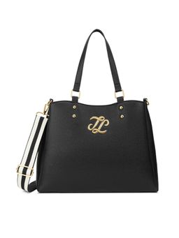 Lavie Signature - Albany Black Solid Satchel Bag with Detachable Strap