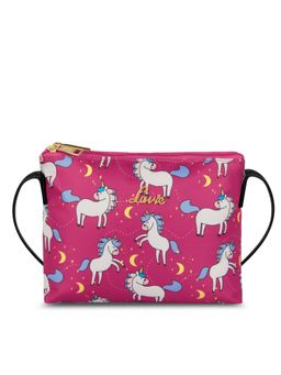 Lavie - Tessie Unicorn Pink Polyester Printed Pouch