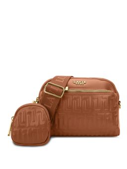 Lavie Luxe - Emhemi Tan Textured Sling Bag with Pouch