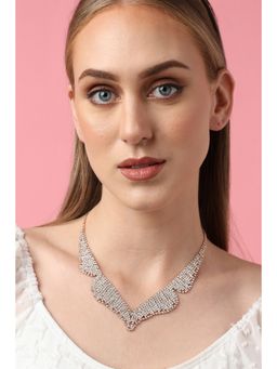 Sohi - Gold Plated White Stone Necklace for Women