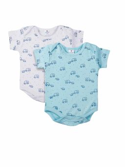 Blumbuds - Soft Cotton Elephant Pattern Onesies (Pack of 2)