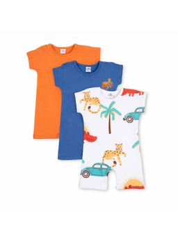 Blumbuds - Wild Safari Cotton Rompers (Pack of 3)