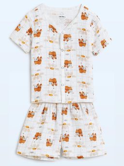 The Book Club - Muslin Cotton Printed Shirt and Shorts