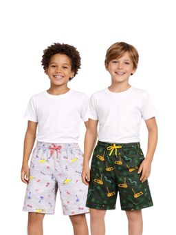 TRESNOVA - Boys Cotton Anti-Microbial Jungle Print Shorts (Pack of 2)