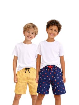 TRESNOVA - Boys Cotton Anti-Microbial Varsity Print Shorts (Pack of 2)