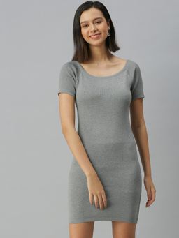 SHOWOFF - Women Solid Grey Bodycon Dress