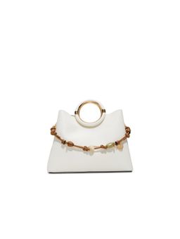Aldo - DOVIEGEM White Women Satchel Bag With Detachable Strap & Chain