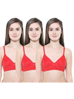 Bodycare - Pack of 3 Seamless Cup Bra In Red Colour