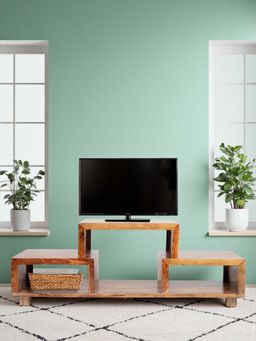 Ikiriya - Allen Sheesham Wood TV Entertainment Unit in Teak Finish (1 Year Warranty)