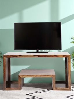 Ikiriya - Allen Sheesham Wood TV Entertainment Unit in Teak Finish (1 Year Warranty)