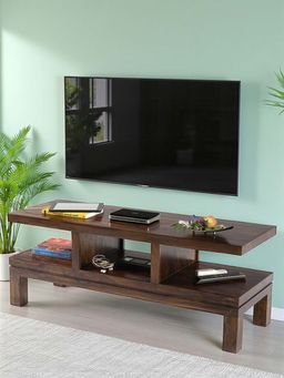 Ikiriya - Allen Sheesham Wood TV Entertainment Unit in Mahogany Finish (1 Year Warranty)