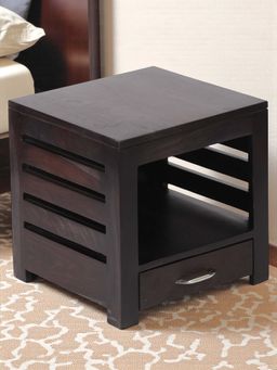 Ikiriya - Russell Sheesham Wood Bedside Table in Mahogany Finish (1 Year Warranty)