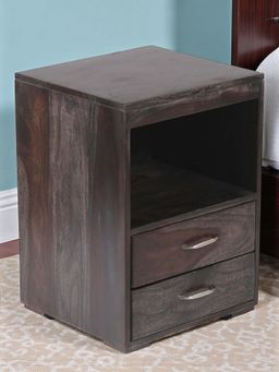 Ikiriya - Kassel Sheesham Wood Bedside Table in Mahogany Finish (1 Year Warranty)