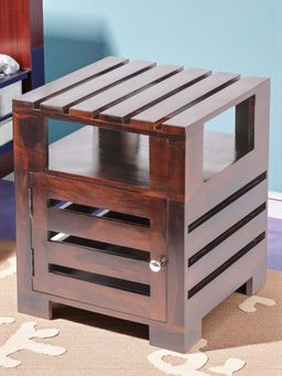 Ikiriya - Harvey Sheesham Wood End Table in Dark Walnut Finish (1 Year Warranty)