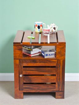 Ikiriya - Harvey Sheesham Wood End Table in Pine Finish (LGO) (1 Year Warranty)