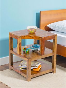 Ikiriya - Aural Sheesham Wood End Table in Teak Finish (1 Year Warranty)