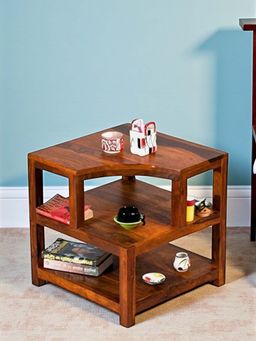 Ikiriya - Aural Sheesham Wood End Table in Pine Finish (LGO) (1 Year Warranty)