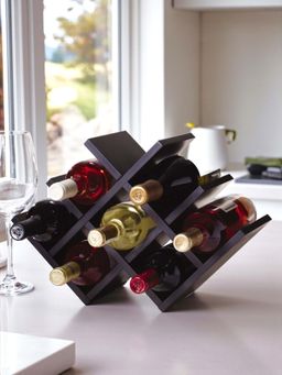 Ikiriya - Kassel Sheesham Wood Wine Rack for 8 Bottles in Mahogany Finish (1 Year Warranty)