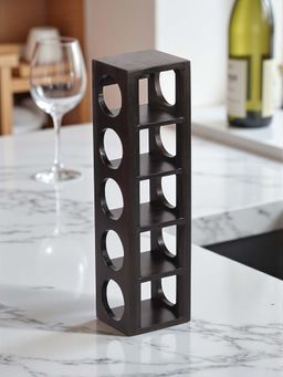 Ikiriya - Wembley Sheesham Wood Wine Rack for 5 Bottles in Mahogany Finish (1 Year Warranty)