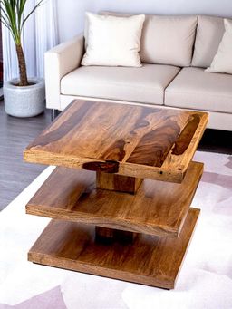 Ikiriya - Thames Sheesham Wood Coffee Table in Teak Finish (1 Year Warranty)