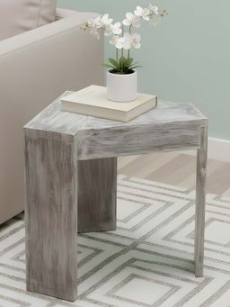 Ikiriya - Avina Sheesham Wood End Table / Tea Table in Rustic Grey Matte Finish (1 Year Warranty)