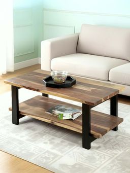 Ikiriya - Aroda Sheesham Wood Coffee Table in Rustic Natural Finish (Semi Gloss) (1 Year Warranty)